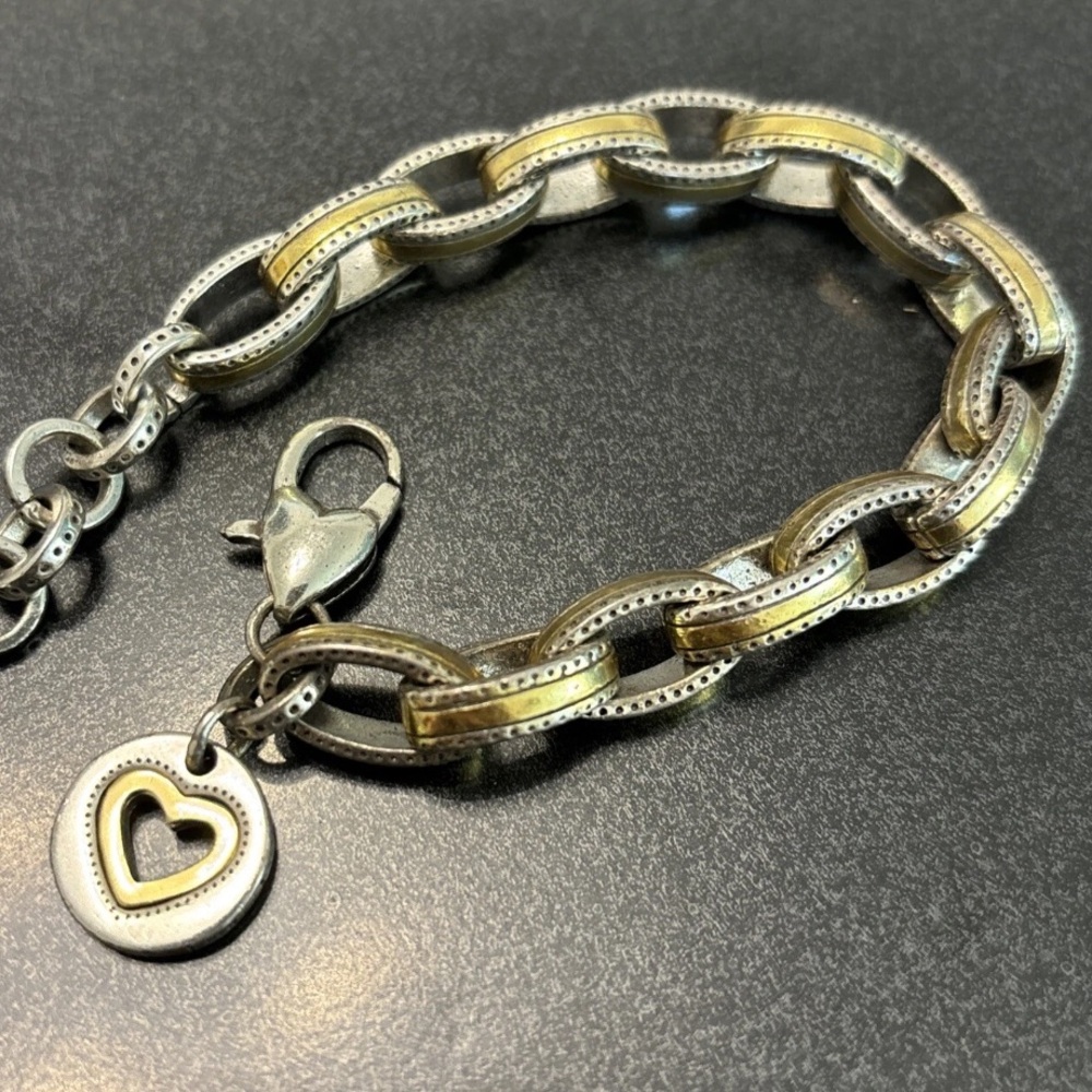 Brighton Deja Vu Bracelet Vintage 2 Tone Chunky - Picture 2 of 9